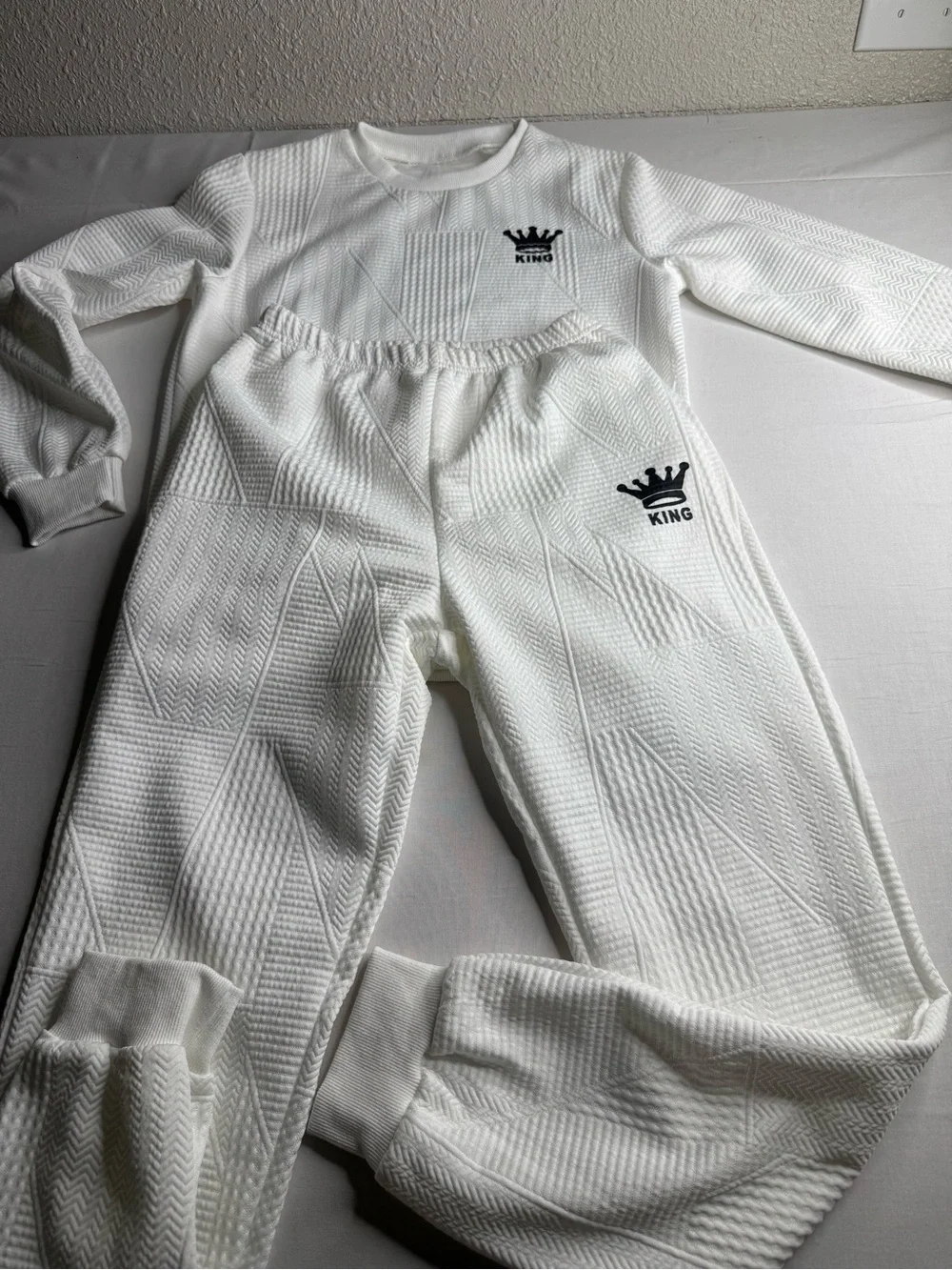 Kids White 'King' One-Piece Set
